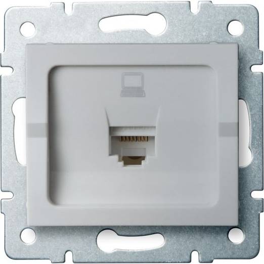 Kanlux LOGI Dátová zásuvka RJ45Cat 5e Jack - strieborná 25226