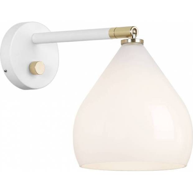 NL 46101001 NORDLUX 46101001 Shadow - Moderná sklenená nástenná lampa 21 cm, opálová biela/biela Nordlux