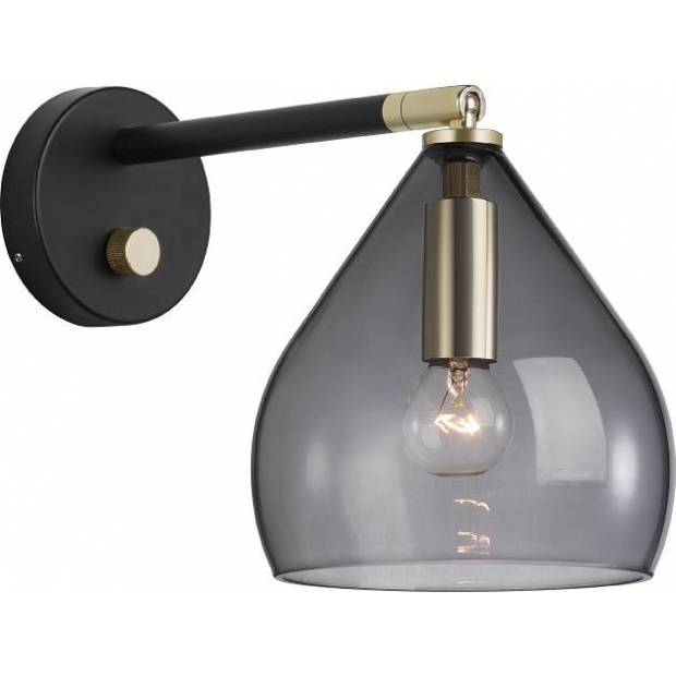 NL 46101047 NORDLUX 46101047 Shadow - Moderná sklenená nástenná lampa 21 cm, dymová/čierna Nordlux