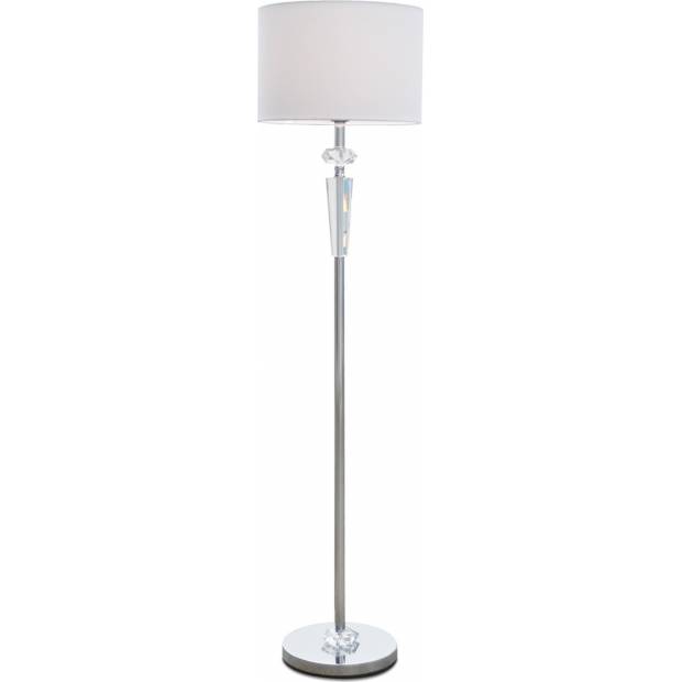 ELILK SESSAK ELILK Elita L30817-1K - Stojacia lampa s kryštálom 150 cm, chróm, biela Nordlux