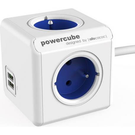 Zásuvka Power Cube PowerCube s predlžovacím káblom 1,5 m na 230 V USB /MODRÁ/