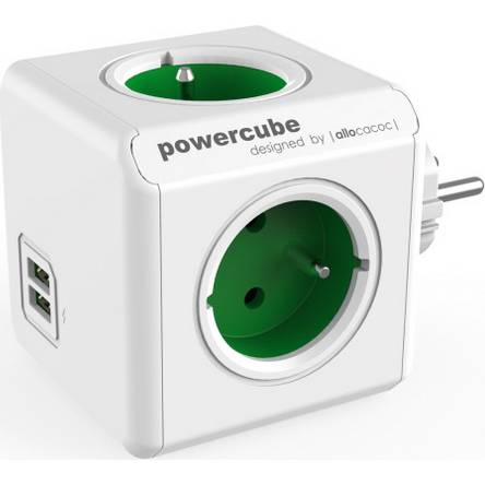 Power Cube PowerCube priamo pripojený k 230V zásuvke USB /ZELENÁ/