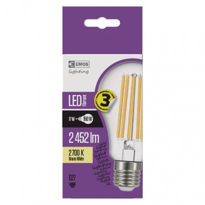 Z74290 LED žiarovka Filament A67 A++ 17W E27 teplá biela EMOS