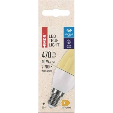 ZQ3224 LED žiarovka True Light 4,2W E14 teplá biela EMOS Lighting