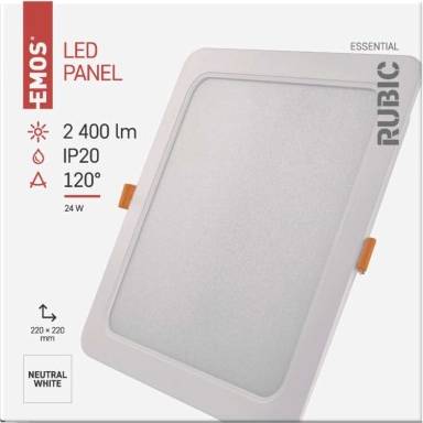 ZD2452 LED vstavané svietidlo RUBIC, štvorcové, 24W neutrálna biela EMOS Lighting