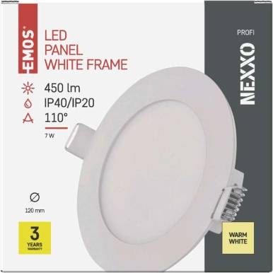 ZD1124 LED vstavané svietidlo NEXXO, okrúhle, biele, 7W, teplá biela EMOS Lighting