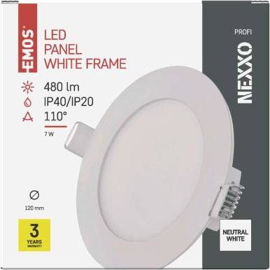 ZD1125 LED vstavané svietidlo NEXXO, okrúhle, biele, 7W, neutrálna biela EMOS Lighting