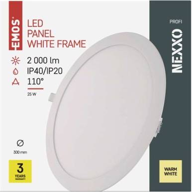 ZD1154 LED vstavané svietidlo NEXXO, okrúhle, biele, 25W, teplá biela EMOS Lighting