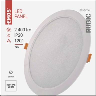 ZD1452 LED vstavané svietidlo RUBIC, kruhové, 24W neutrálna biela EMOS Lighting