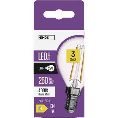 ZF1201 LED žiarovka Filament Mini Globe 1,8W E14 neutrálna biela EMOS Lighting