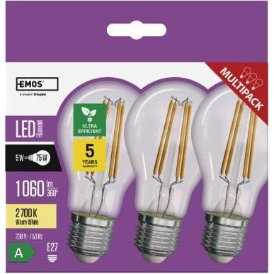 ZF5157.3 LED žiarovka Filament A60 / E27 / 5 W (75 W) / 1 060 lm / teplá biela EMOS Lighting