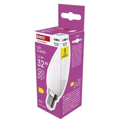 ZQ3D13 LED žiarovka Classic Candle / E14 / 2,5 W (32 W) / 350 lm / neutrálna biela