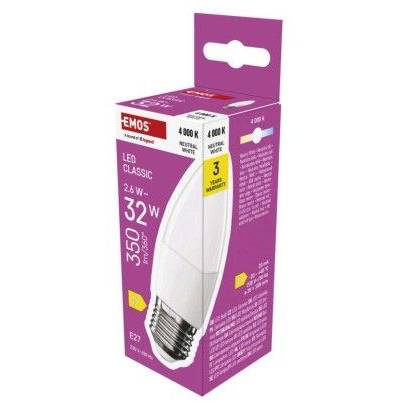 ZQ4D13 LED žiarovka Classic Candle / E27 / 2,6 W (25 W) / 350 lm / neutrálna biela