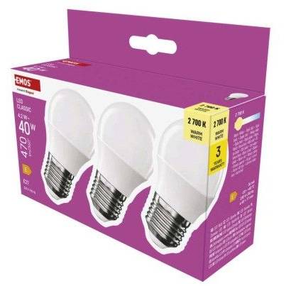 ZQ6E21.3 LED žiarovka Classic Mini Globe / E27 / 4,2 W (40 W) / 470 lm / teplá biela