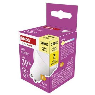 ZQ8E22 LED žiarovka Classic MR16 / GU10 / 4 W (39 W) / 450 lm / teplá biela