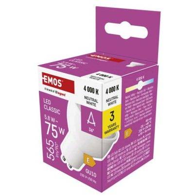 ZQ8E33N Klasická LED žiarovka MR16 / GU10 / 5,8 W (75 W) / 565 lm / neutrálna biela