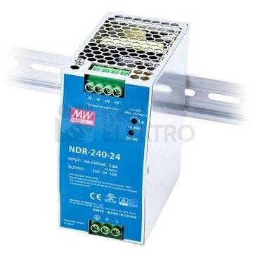 Mean Well NDR-240-24 Spínaný napájací zdroj NDR-240-24 240W 24VDC