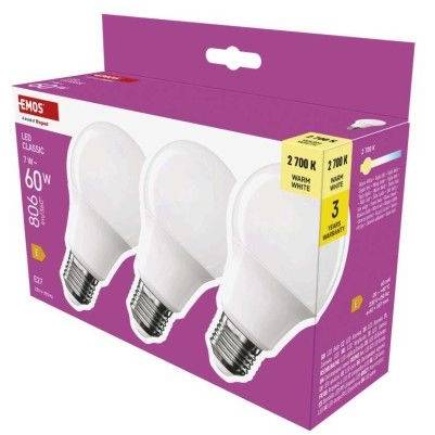 ZQ5E41.3 LED žiarovka Classic A60 / E27 / 7 W (60 W) / 806 lm / teplá biela