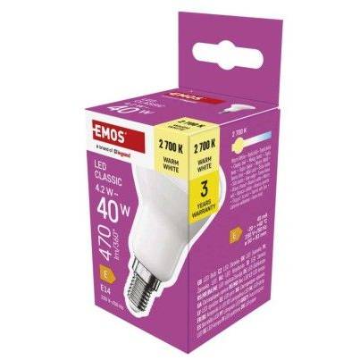 ZQ7E21 LED žiarovka Classic R50 / E14 / 4,2 W (40 W) / 470 lm / teplá biela