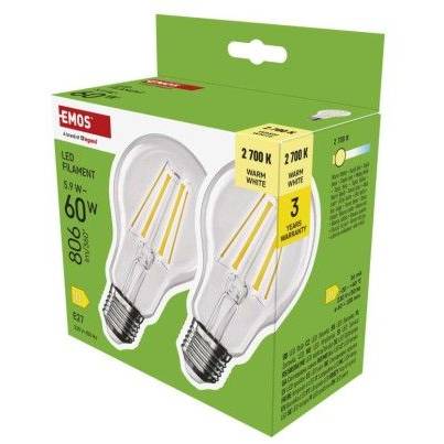 ZF5D42.2 LED žiarovka Filament A60 / E27 / 5,9 W (60 W) / 806 lm / teplá biela