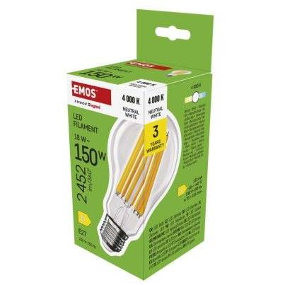 ZF5D83 LED žiarovka Filament A70 / E27 / 18 W (150 W) / 2452 lm / neutrálna biela