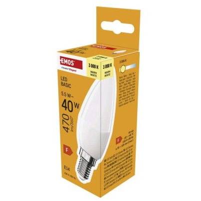 ZL3F22 LED žiarovka Basic candle / E14 / 5,5 W (40 W) / 470 lm / teplá biela