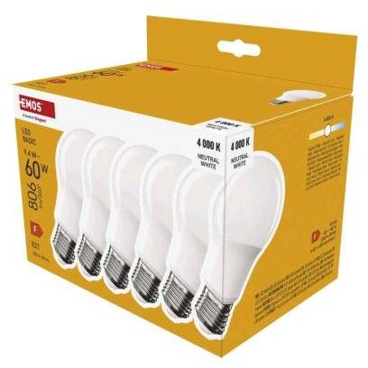 ZL5F43.6 LED žiarovka Basic A60 / E27 / 9,4 W (60 W) / 806 lm / neutrálna biela