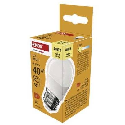 ZL6F22 LED žiarovka Basic Mini Globe / E27 / 5,5 W (40 W) / 470 lm / teplá biela