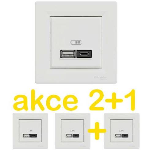 Asfora KIT_EPH2700421X3 Rýchlonabíjačka USB A+C 3A 45W biela