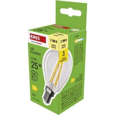 ZF1D02 LED žiarovka Filament Mini Globe / E14 / 1,8 W (25 W) / 250 lm / teplá biela