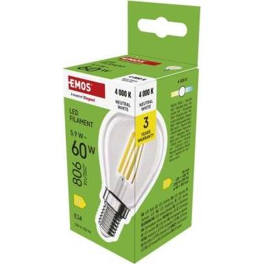 ZF1D43 LED žiarovka Filament Mini Globe / E14 / 5,9 W (60 W) / 806 lm / neutrálna biela