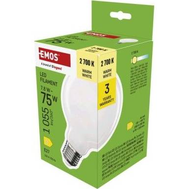 ZF2D52 LED žiarovka Filament G95 / E27 / 7,8 W (75 W) / 1055 lm / teplá biela