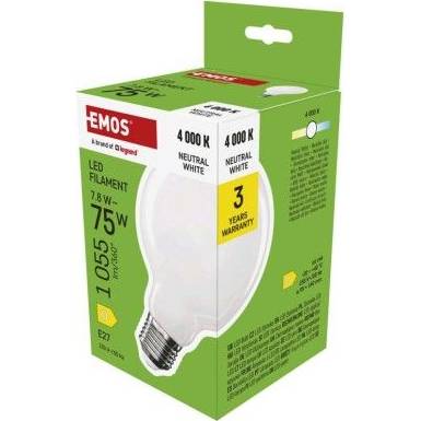 ZF2D53 LED žiarovka Filament G95 / E27 / 7,8 W (75 W) / 1055 lm / neutrálna biela