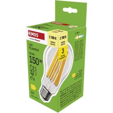 ZF5D82 LED žiarovka Filament A70 / E27 / 18 W (150 W) / 2452 lm / teplá biela