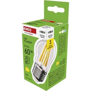 ZF6D43 LED žiarovka Filament Mini Globe / E27 / 5,9 W (60 W) / 806 lm / neutrálna biela