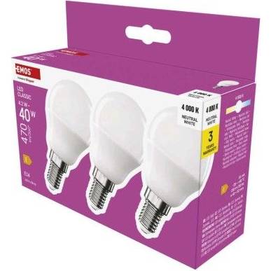 ZQ1E23.3 LED žiarovka Classic Mini Globe / E14 / 4,2 W (40 W) / 470 lm / neutrálna biela