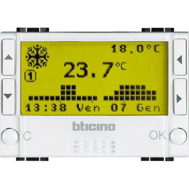 Bticino N4451 Týždenný termostat 3 moduly biely